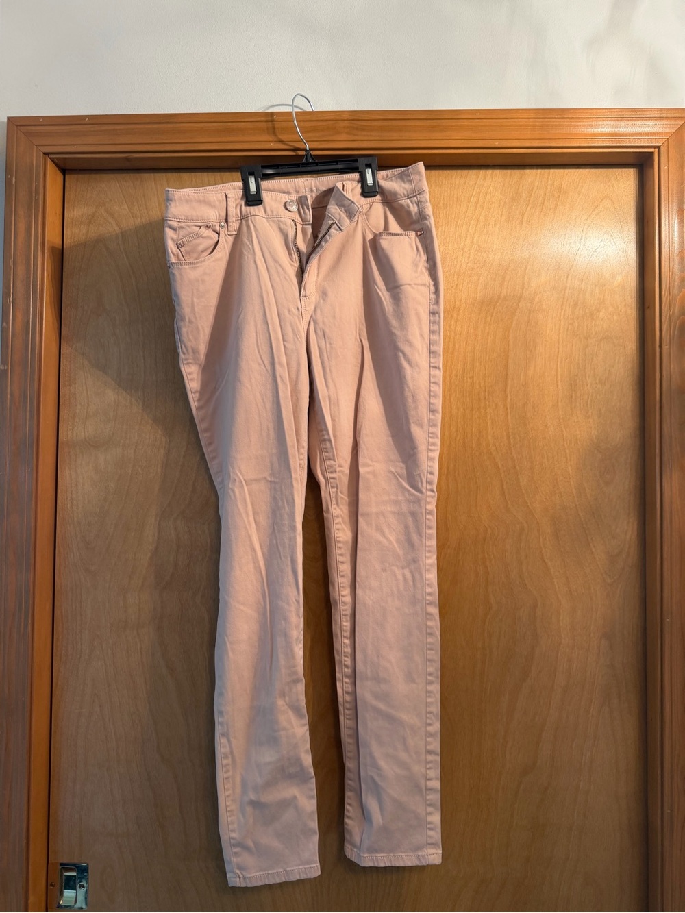 Light Blush Pink Slim Straight Jeans